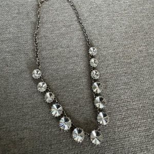 Silver and diamond necklace